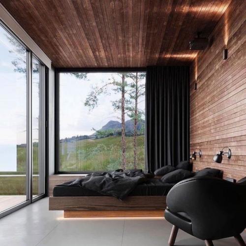 Интерьер мастер спальни в загородном доме. 01