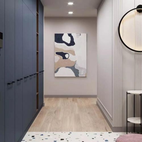 Интерьер кухни - гостиной в минималистичном стиле. 09