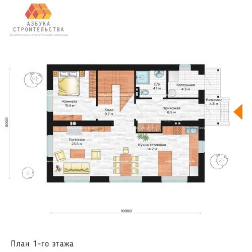 Популярный проект дома из газобетона DD - 145. 02
