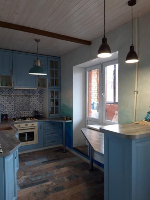 Соединили кухню с гостиной. 01