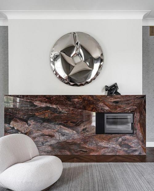 Дизайнер Евгения евинзон использовала выразительную палитру природных материалов для создания интерьера загородного дома. 02