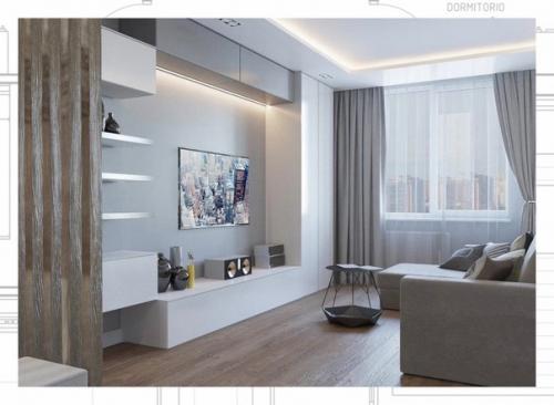 Дизайн квартиры в стиле легкий минимализм 94 кв. 04