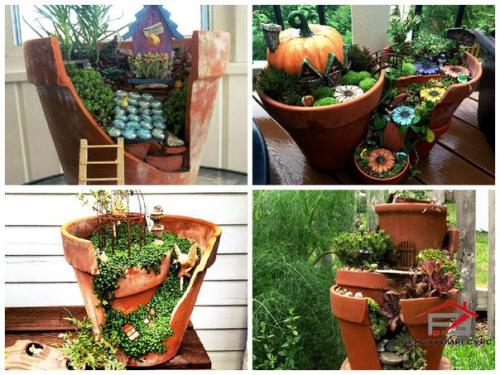 Сад в разбитом горшке своими руками. 04