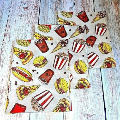 Наборы полотенец и фартуков Фаст - фуд. 01