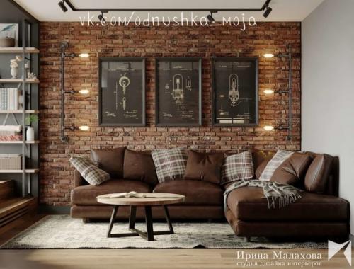 Отличный атмосферный интерьер в стиле лофт! 03