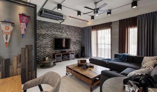 Тв - зона в гостиной. 04