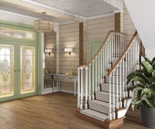 Интерьер загородного дома словно наполнен лёгким весенним воздухом - он свежий, светлый и очень уютный. 01