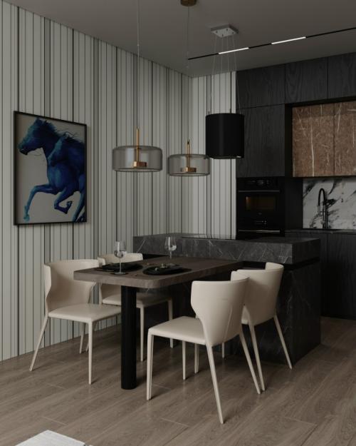 Проект однокомнатной квартиры 44, 6 м 2 в ЖК премиум - класса Slava в Москве. 02