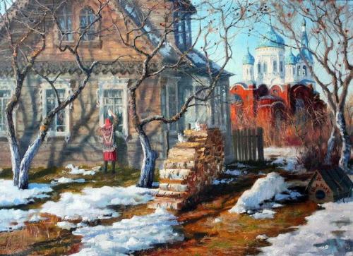 Деревянное зодчество.  От кудрявых стружек тянет смолью, духовит, как улей, белый сруб. 09