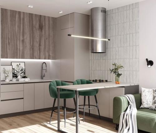 Мы знакомим вас с проектом совмещенной кухни гостиной для квартиры 19. 01