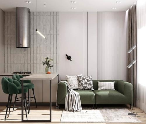 Мы знакомим вас с проектом совмещенной кухни гостиной для квартиры 19. 02