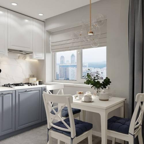 Очень уютная и нежная кухня в спокойных тонах. 01