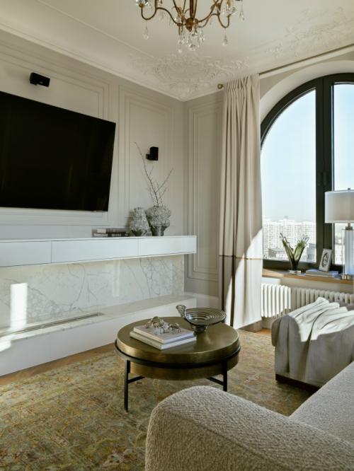 Дизайнер Тата шушнина создала светлое пространство в стиле современной классики - квартиру площадью 153 м в ЖК Серебряный Фонтан в Москве. 01