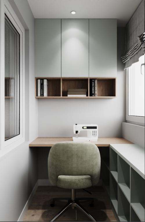 Спальня в квартире из трех комнат. 09