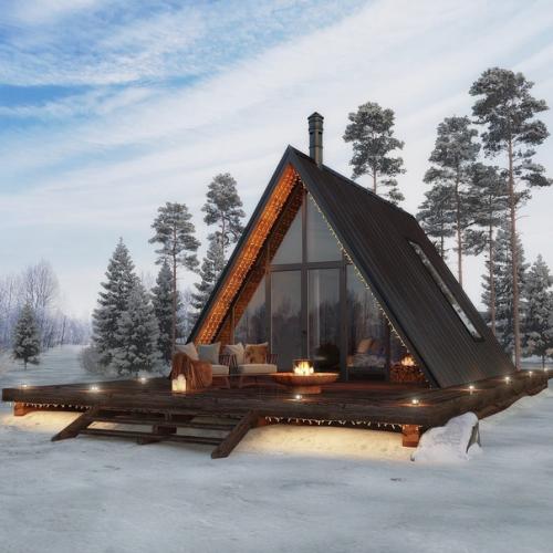 Проект а - образного дома был разработан для молодой семьи. 04