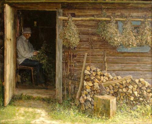 Деревянное зодчество.  От кудрявых стружек тянет смолью, духовит, как улей, белый сруб. 07