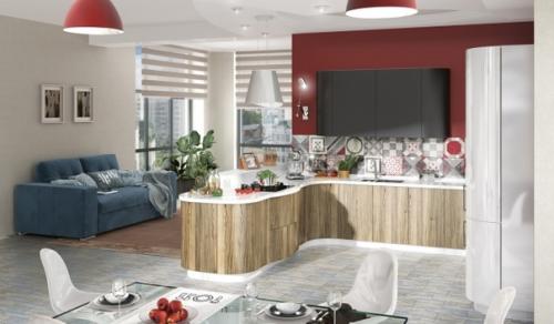 Кухня Эмма с радиусными элементами. 02