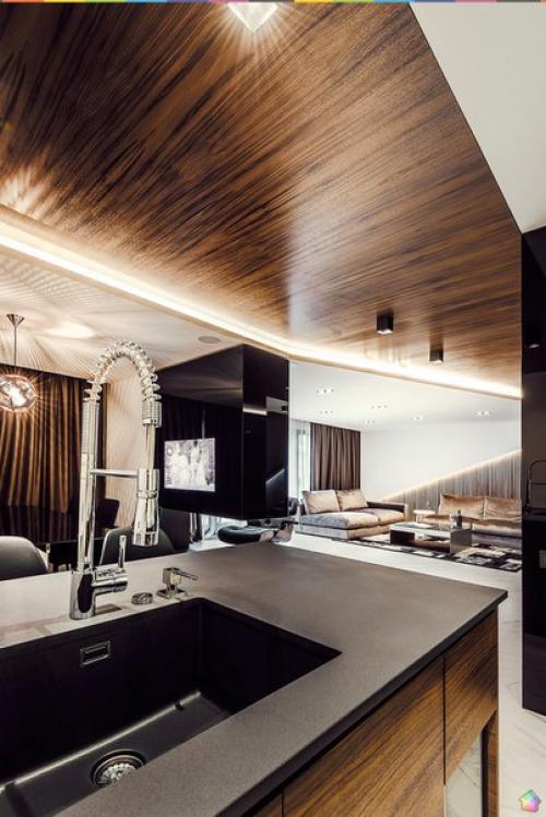 Чёрно-белая гамма в интерьере квартиры в Болгарии ч. 1. 04