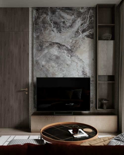 Проект однокомнатной квартиры 44, 6 м 2 в ЖК премиум - класса Slava в Москве. 05