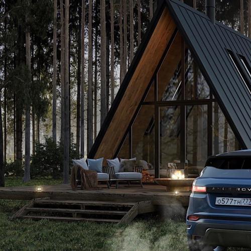 Проект а - образного дома был разработан для молодой семьи. 02