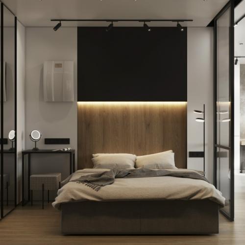 Проект квартиры - студии 34, 7 м 2. современный интерьер с элементами лофта. 09