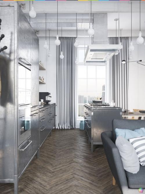 Промышленный скандинавский дизайн в интерьере двухкомнатной квартиры ч. 1. 02