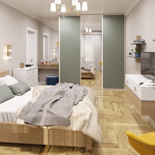 Практичный вариант интерьера в двухкомнатной квартире. 04