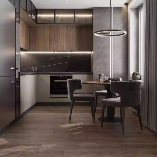 В интерьере этой кухни - гостиной площадью 27 кв. 01