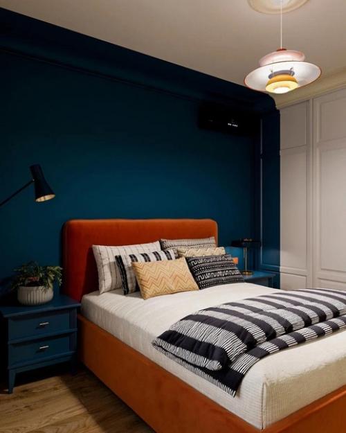 Сочная, яркая, необычная спальня с проекта дизайнера Ольги Шиловой. 01