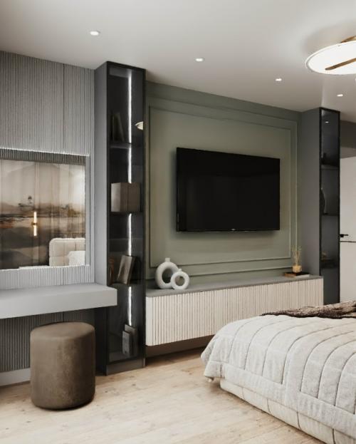 Спальня в квартире из трех комнат. 05