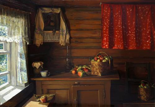 Деревянное зодчество.  От кудрявых стружек тянет смолью, духовит, как улей, белый сруб. 05