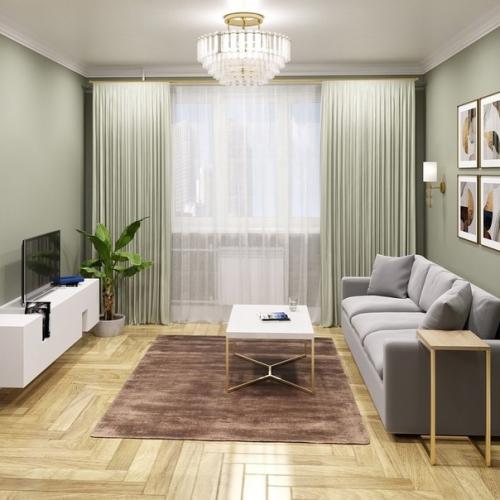 Практичный вариант интерьера в двухкомнатной квартире. 02