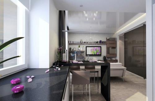 Данный дизайн - проект разрабатывался для квартиры - студии, общей площадью 42 кв. 03