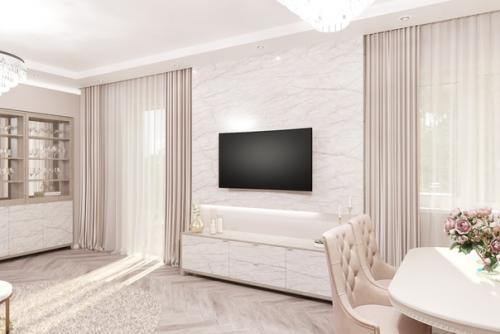 Разработан дизайн проект кухни - гостиной, 38 кв. 02