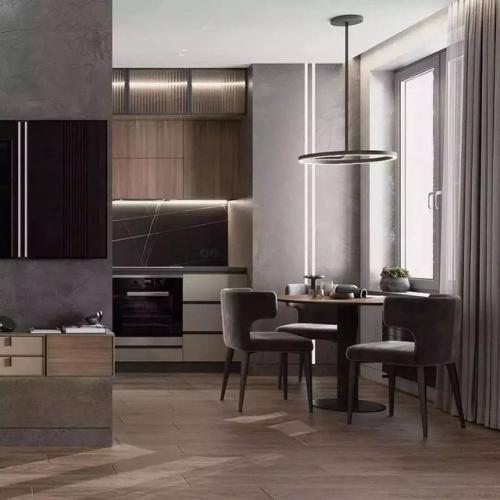 В интерьере этой кухни - гостиной площадью 27 кв. 08