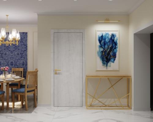 Проект кухни - столовой Свежий Индиго. 02