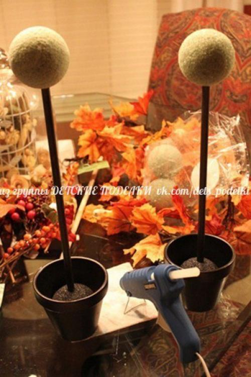 Как сделать осенние топиарии. 04