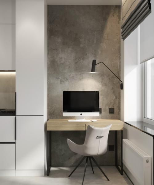 Проект квартиры - студии 34, 7 м 2. современный интерьер с элементами лофта. 05