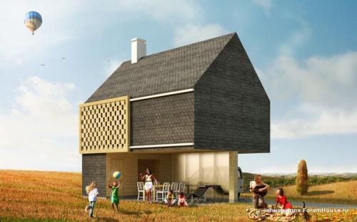 Данный проект разработан по заданию компании Baum как типовой дачный дом для мелкосерийного строительства. 01