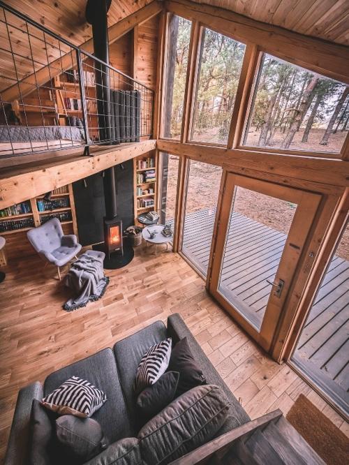 Домик на краю леса со ставнями во всю стену. 06