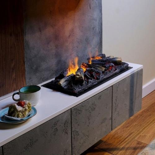 Стильная тв зона с искусственным камином. 03