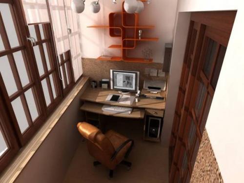 Дизайн кабинета на балконе. 04