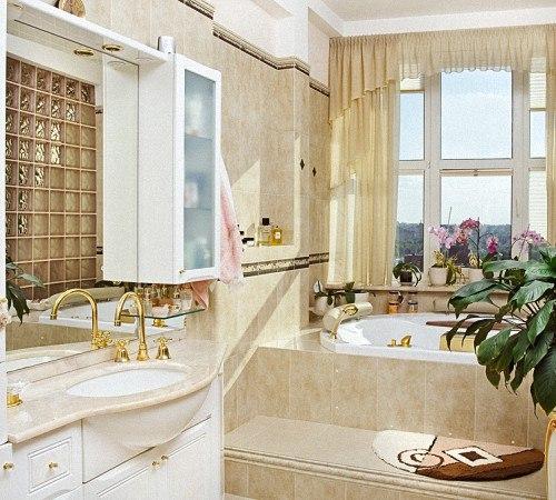 Окно в ванной комнате: дизайн и оформление. 03