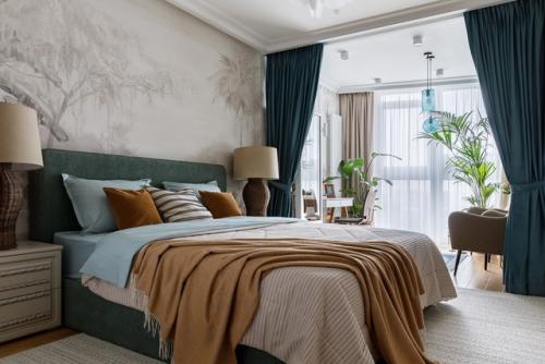 Идеальный интерьер для отдыха с подвесными креслами и джунглями в спальне. 05