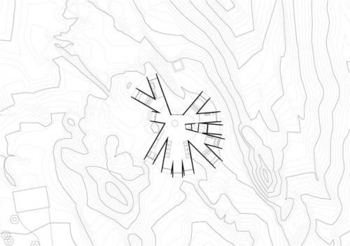 Частный дом из транспортных контейнеров, расположенных под различными углами. 08