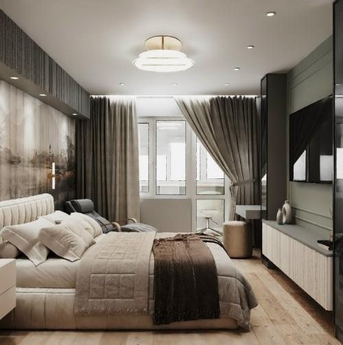 Спальня в квартире из трех комнат. 04