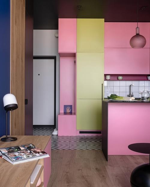 Яркий интерьер однокомнатной квартиры 39 кв. 02