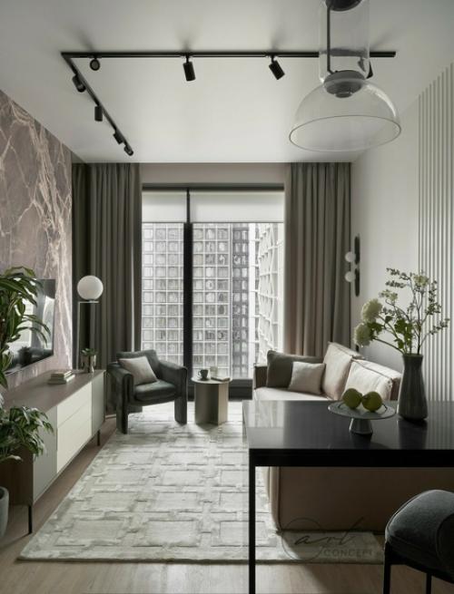 Современный интерьер 1-комнатной квартиры 46, 4 кв. 05