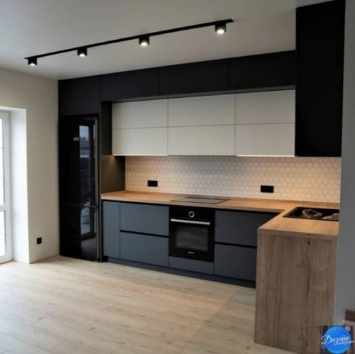 Углoвaя кухня в coвpeмeннoм cтилe. 01