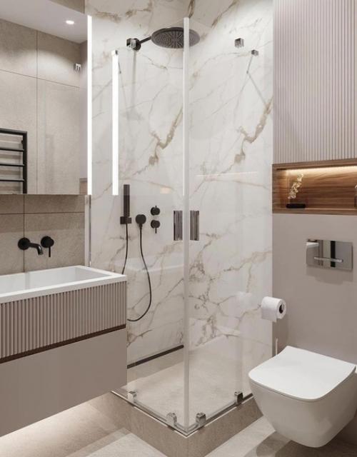 Несколько вариантов оформления санузлов. 07